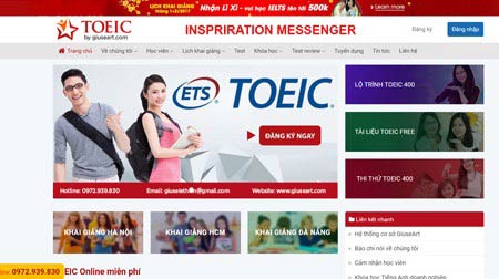 Mẫu website Trung tâm Tiếng Anh